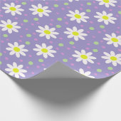 Gänseblümchen Punkte violett Geschenkpapier (Ecke)