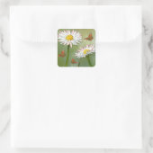 Gänseblümchen Quadratischer Aufkleber (Tasche)