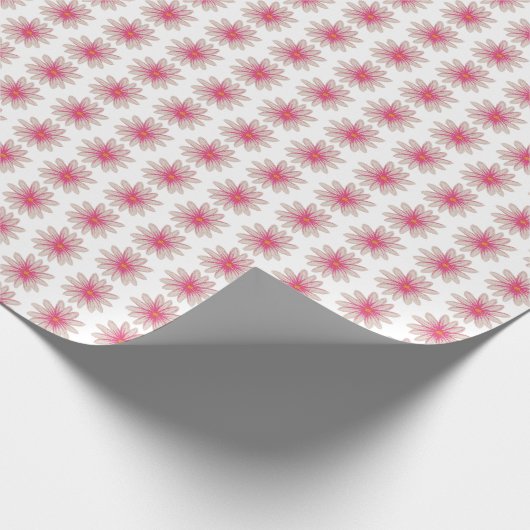 Gänseblümchen Rosa Geschenkpapier (Ecke)