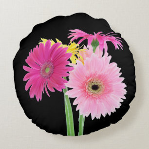 Gänseblümchen-Rosa Rundes Kissen
