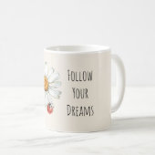 Gänseblümchen Rot Schwarz Marienkäfer Kaffeetasse (VorderseiteRechts)