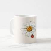 Gänseblümchen Rot Schwarz Marienkäfer Kaffeetasse (Vorderseite Links)