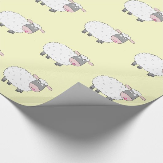Gänseblümchen-Schafe Geschenkpapier (Ecke)