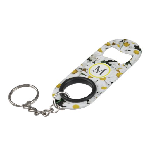 Gänseblümchen Schlüsselanhänger Flaschenöffner (Vorderseite Schrägansicht)