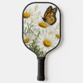 Gänseblümchen & Schmetterling blühen Pickleball Schläger (Rückseite)