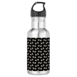 Gänseblümchen schwarz edelstahlflasche