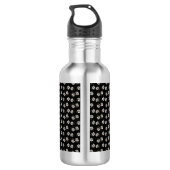 Gänseblümchen schwarz edelstahlflasche (Rückseite)