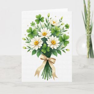 Gänseblümchen-Shamrocks-Strauß-Grußkarte Karte