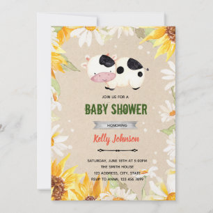 Gänseblümchen Sonnenblume Kuh Dusche Geburtstagsei Einladung