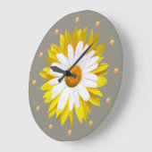 Gänseblümchen-Sonnenblume-Wanduhr Große Wanduhr (Winkel)