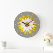 Gänseblümchen-Sonnenblume-Wanduhr Große Wanduhr (Zuhause)