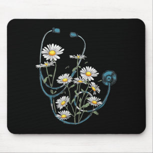 Gänseblümchen-Stethoskop Blumen Krankenpflegeschul Mousepad