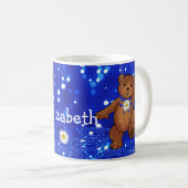 Gänseblümchen-Tanzen-Teddybär Kaffeetasse (VorderseiteRechts)