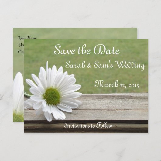 Gänseblümchen-Thema Ankündigungspostkarte (Vorne/Hinten)