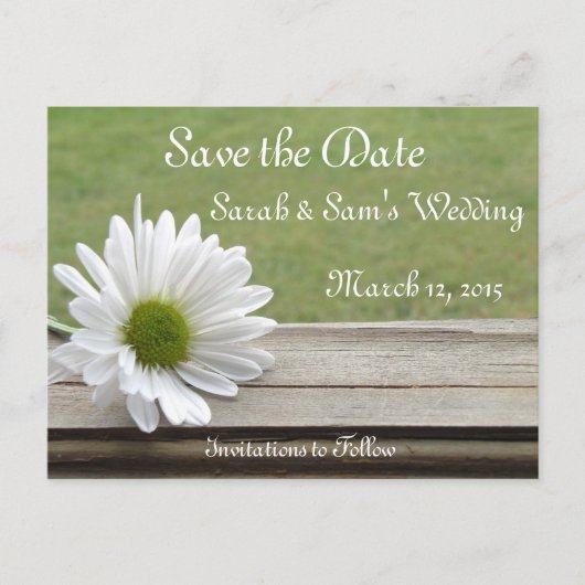 Gänseblümchen-Thema Ankündigungspostkarte (Vorderseite)