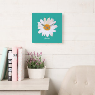 Gänseblümchen-Traum – Sommerliche botanische Danks Quadratische Wanduhr