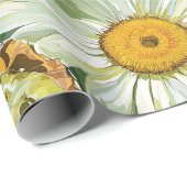 Gänseblümchen, Tulpen und Schmetterlinge Geschenkpapier (Rolleneckpunkt)