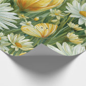 Gänseblümchen, Tulpen und Schmetterlinge Geschenkpapier (Ecke)