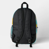Gänseblümchen Türkis Blumen Muster Rucksack (Rückseite)