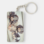 Gänseblümchen-u. Littermates doppeltes Schlüsselanhänger (Rückseite)