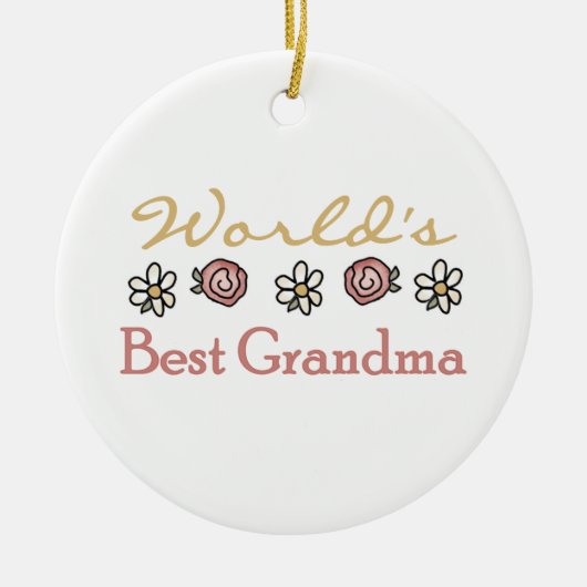 Gänseblümchen und beste die Großmutter-Geschenke Keramik Ornament (Vorne)