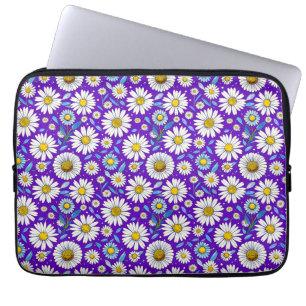Gänseblümchen und Blätter Laptopschutzhülle