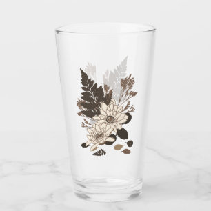 Gänseblümchen und Blätter - transparent auf cremef Glas