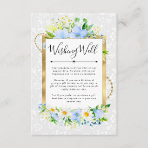 Gänseblümchen und Blaue Blumen Goldene Hochzeit Wu Begleitkarte