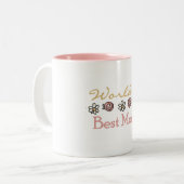 Gänseblümchen und die beste Mama der Rosen-Welt Zweifarbige Tasse (Vorderseite Links)