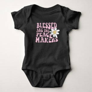Gänseblümchen und Friedensstifter Slogan Baby Strampler