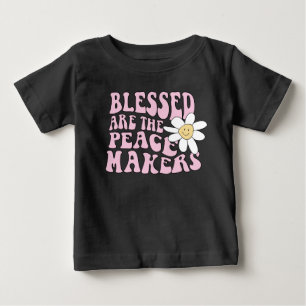 Gänseblümchen und Friedensstifter Slogan Baby T-shirt