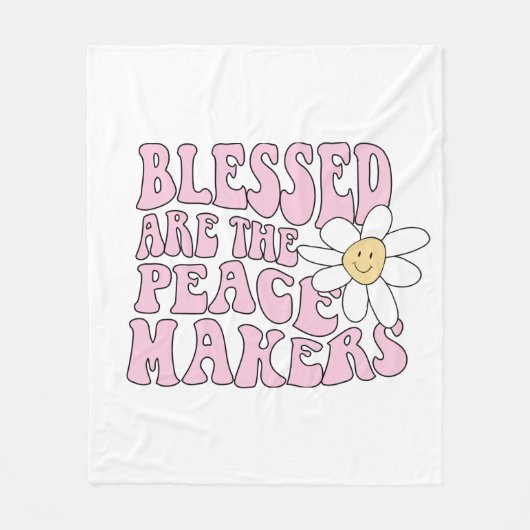 Gänseblümchen und Friedensstifter Slogan Fleecedecke (Vorderseite)