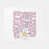 Gänseblümchen und Friedensstifter Slogan Fleecedecke (Vorderseite (Horizontal))