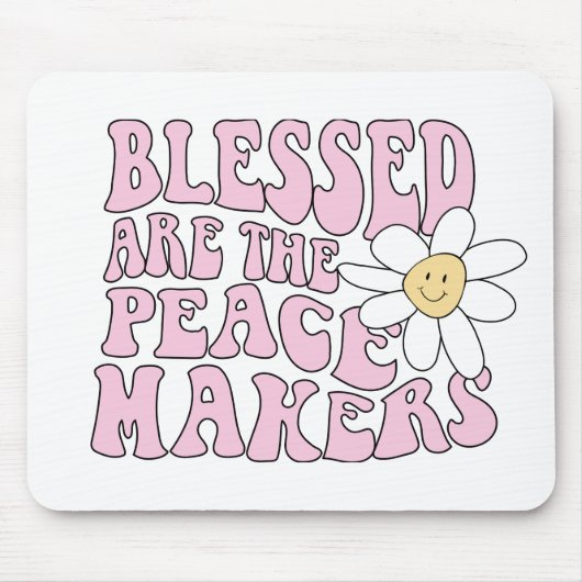 Gänseblümchen und Friedensstifter Slogan Mousepad (Vorne)