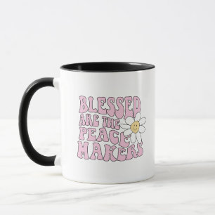 Gänseblümchen und Friedensstifter Slogan Tasse