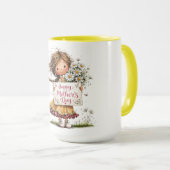 Gänseblümchen und herzliche Muttertagsfreude Tasse (VorderseiteRechts)