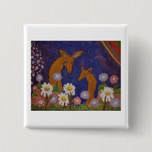 Gänseblümchen und Hirsche Button