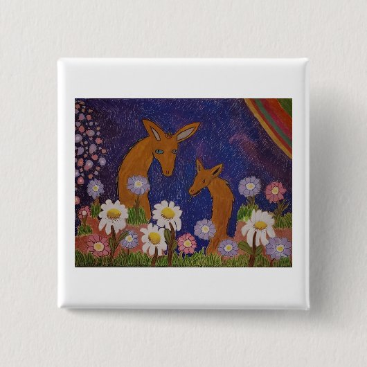 Gänseblümchen und Hirsche Button (Vorderseite)