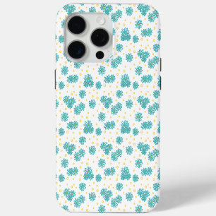 Gänseblümchen und Punkte - Türkis und Gelb iPhone 15 Pro Max Hülle