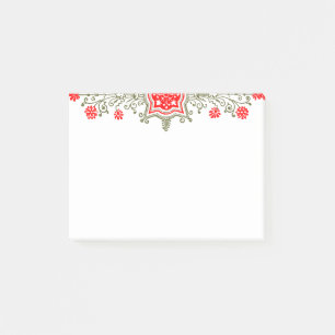 Gänseblümchen und Schild Rot Gold Florale Haftnoti Post-it Klebezettel