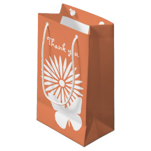 Gänseblümchen und Schmetterlinge in Korallen Gesch Kleine Geschenktüte
