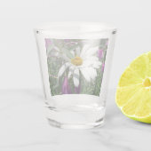 Gänseblümchen und Weidenröschen Wildblume Schnapsglas (Rückseite)