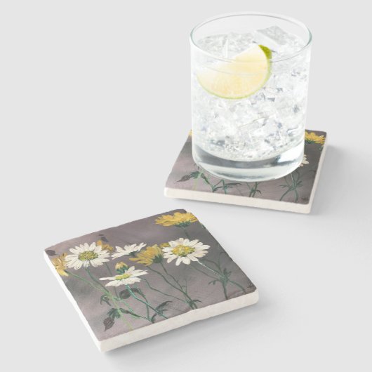 Gänseblümchen-Untersetzer Steinuntersetzer (Seitenansicht)
