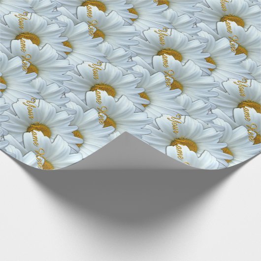 Gänseblümchen-Verpackungs-Papier-personalisiertes Geschenkpapier (Ecke)