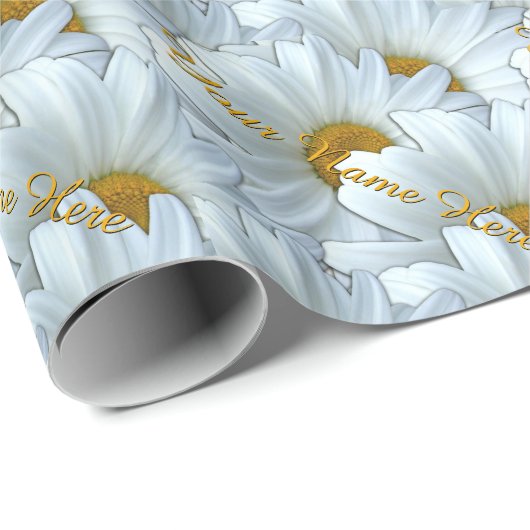 Gänseblümchen-Verpackungs-Papier-personalisiertes Geschenkpapier (Rolleneckpunkt)