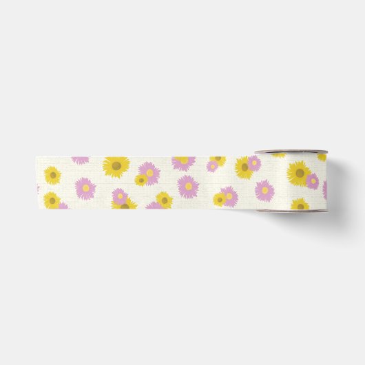 Gänseblümchen-Verpackungspapier Satinband (Vorderseite)