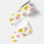 Gänseblümchen-Verpackungspapier Satinband (Rückseite)