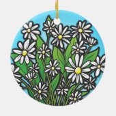 Gänseblümchen-Verzierung Keramikornament (Hinten)