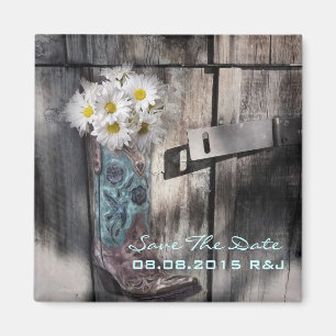 Gänseblümchen-Westernland, das Save the Date Magnet