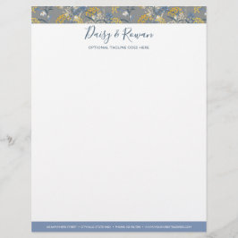 Gänseblümchen-Wildblume u. gelbe Eberesche-Beeren Briefbogen